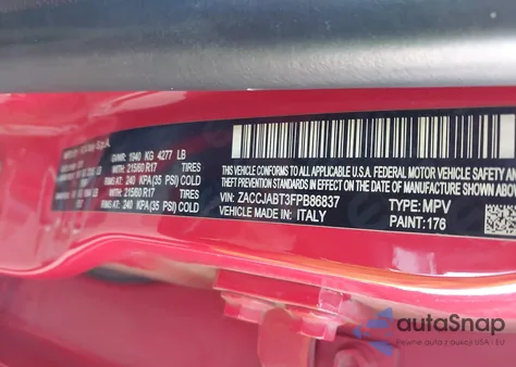 2015 Jeep Renegade Latitude z USA, uszkodzony, nr VIN ZACCJABT3FPB86837